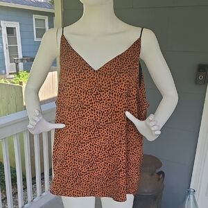 Animal Print V Neck Tank Top